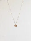 Katie Waltman Miniature Cz Butterfly Necklace In Gold In Gold