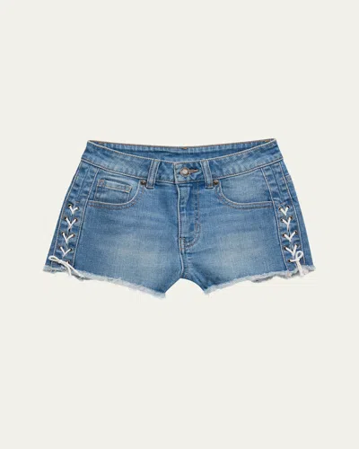 Katiej Nyc Kids' Girl's Berlin Tween Denim Shorts In Mid Wash
