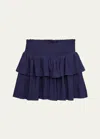 Katiej Nyc Kids' Girl's Brooke Smocked Skirt In Evblu
