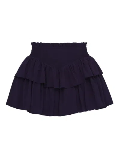 Katiej Nyc Girl's Brooke Tiered Ruffle Skirt In Evening Blue