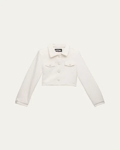 Katiej Nyc Kids' Girl's Charlize Tween Boucle Jacket In White