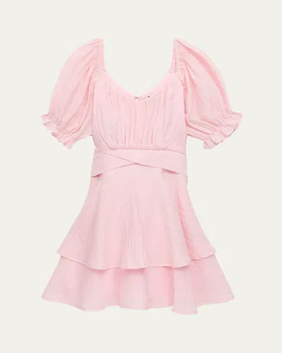 Katiej Nyc Kids' Girl's Delilah Self Tie Tween Dress In Bbpk