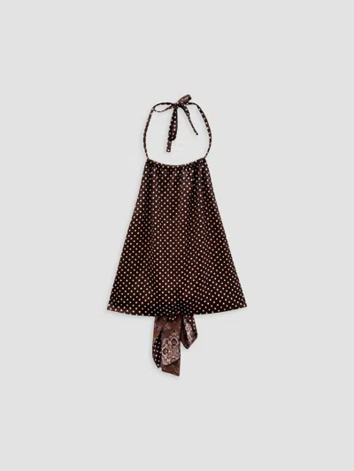 Katiej Nyc Girl's Girl's Anastasia Polka Dot Top In Brown