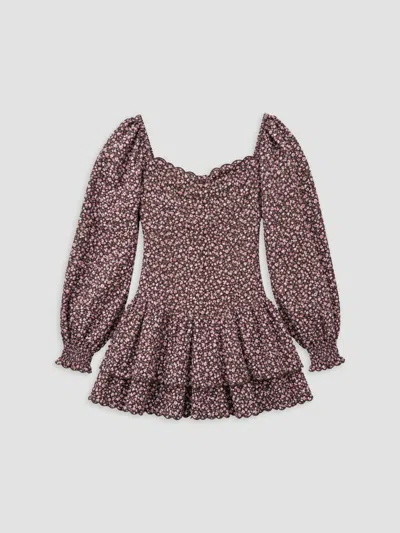 Katiej Nyc Girl's Girl's Floral Tiered Dress In Brown