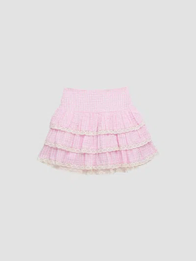 Katiej Nyc Girl's Girl's Melody Lace Ruffle Mini Skirt In Pink