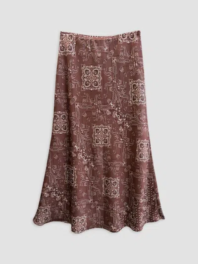 Katiej Nyc Girl's Girl's Paisley Print Midi Slip Skirt In Multi