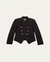 Katiej Nyc Girl's Houndstooth-print Blazer In Black