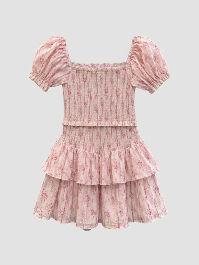Katiej Nyc Girl's Lainey Floral Smocked Dress In Multi