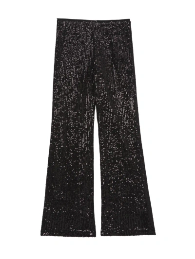 Katiej Nyc Girl's Liza Sequin-embellished Flared Pants In Black