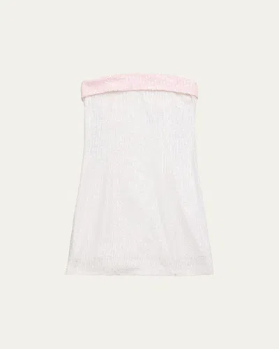 Katiej Nyc Kids' Girl's Star Sequin Tween Dress In White With Baby Pink Sequins