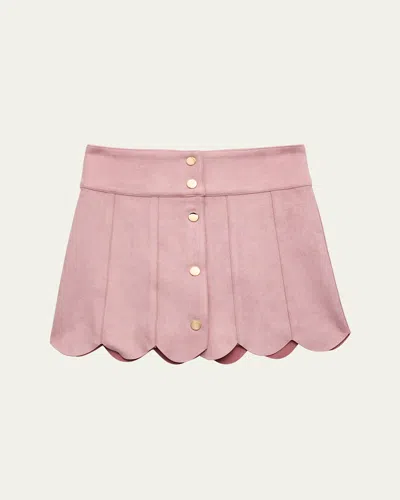 Katiej Nyc Kids' Girl's Tween Autumn Scalloped Mini Skirt In Pink