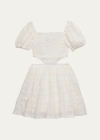 KATIEJ NYC GIRL'S TWEEN EMBROIDERED COTTON CUTOUT DRESS