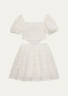 Katiej Nyc Girl's Tween Embroidered Cotton Cutout Dress In White