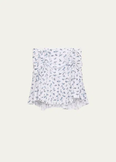 Katiej Nyc Kids' Girl's Tween Jax Drawstring Floral-print Skirt In Blufl