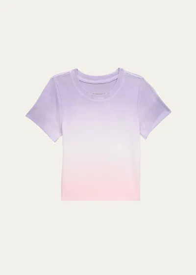 Katiej Nyc Kids' Girl's Tween Livi Dip Dye Ribbed T-shirt In Llcbp