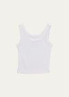 Katiej Nyc Girl's Tween Longer Ribbed Cropped Tank Top In White