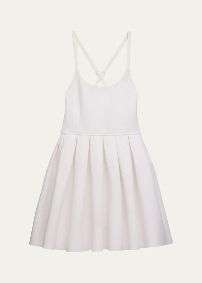 Katiej Nyc Kids' Girl's Tween Sarah Cross-back Pleated Dress In White