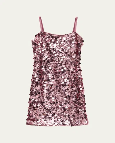 Katiej Nyc Kids' Girl's Tween Tia Sequined Mini Shift Dress In Multi