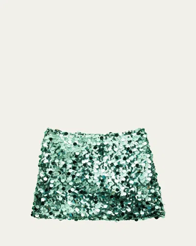 Katiej Nyc Kids' Girl's Tween Tia Sequined Mini Skirt In Green