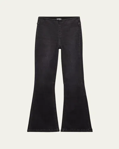 Katiej Nyc Kids' Girl's Woodstock Flare Denim Pants In Black
