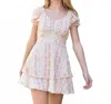 Katiejnyc Delilah Dress In Shabby Floral Stripe In White
