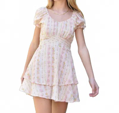 Katiejnyc Delilah Dress In Shabby Floral Stripe In White