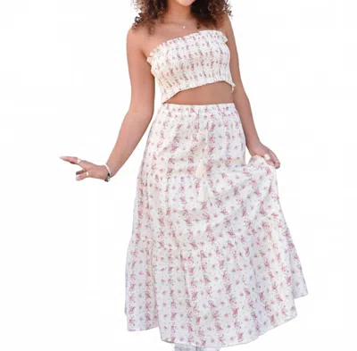 Katiejnyc Girl's Bea Tube Top In Floral In White