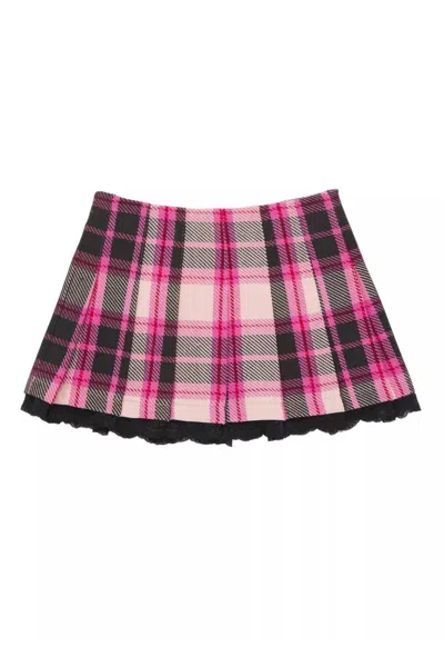 Katiejnyc Girl's Elicia Plaid Skirt In Multi In Pink
