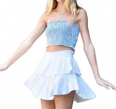 Katiejnyc Girl's Paloma Skirt In White In Blue