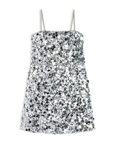 Katiejnyc Girls' Allover Mirror Sequin Dress - Big Kid In Transparent