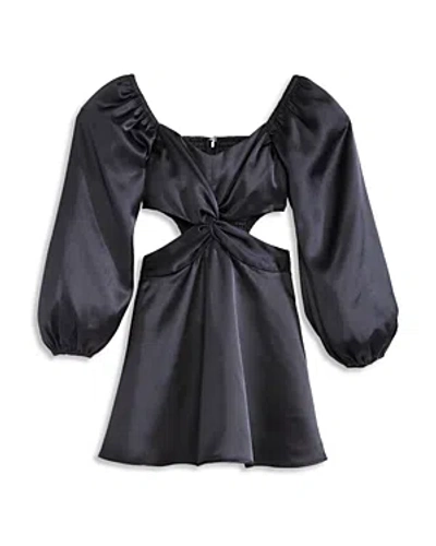 Katiejnyc Girls' Ari Dress - Big Kid In Black Satin