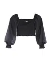 Katiejnyc Girls' Chloe Sheer Sleeve Top - Big Kid In Black