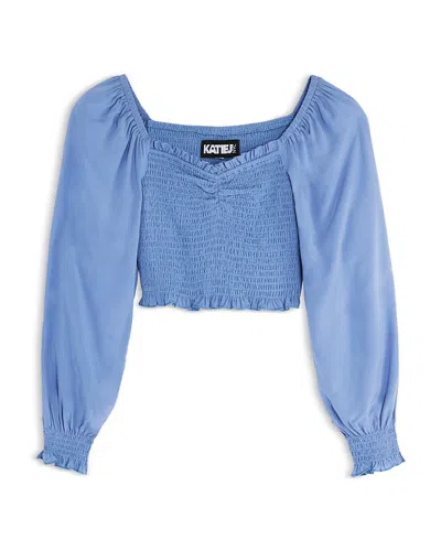 Katiejnyc Girls' Chloe Top - Big Kid In Vintage Blue