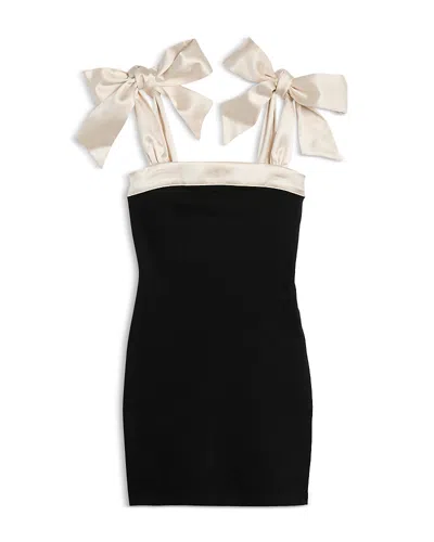 Katiejnyc Girls' Dress With Satin Tie Shoulders - Big Kid In Multi