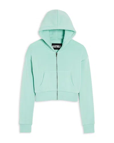 Katiejnyc Girls' Dylan Crop Zip Hoodie - Big Kid In Sea Green