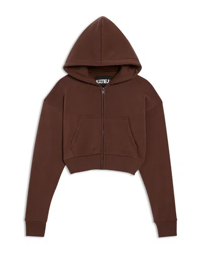 Katiejnyc Girls' Dylan Zip Hoodie - Big Kid In Brown