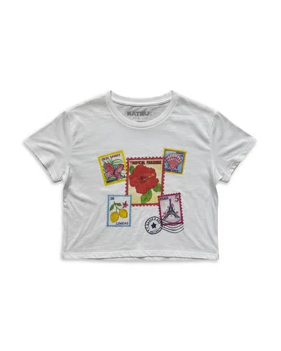 Katiejnyc Girls' Fearless Cropped Cotton Tee - Big Kid In Animal Print