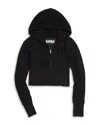 Katiejnyc Girls' Hacci Knit Zip Hoodie - Big Kid In Black