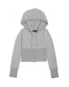 Katiejnyc Girls' Hacci Knit Zip Hoodie - Big Kid In Heather Gray