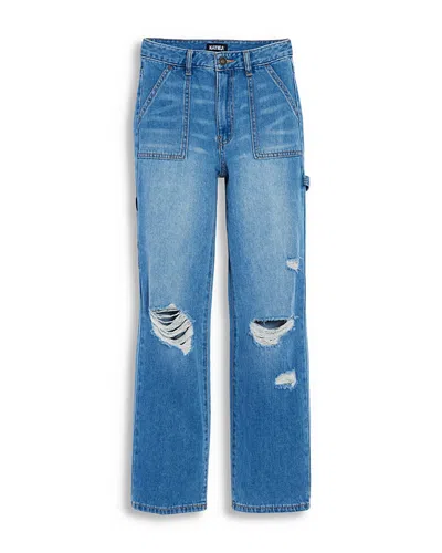Katiejnyc Girls' Houston Wide Leg Jeans - Big Kid In Mid Wash