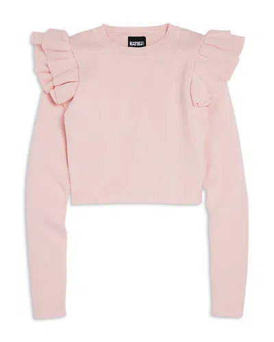 Katiejnyc Girls' Isla Long Sleeved Top - Big Kid In Baby Pink