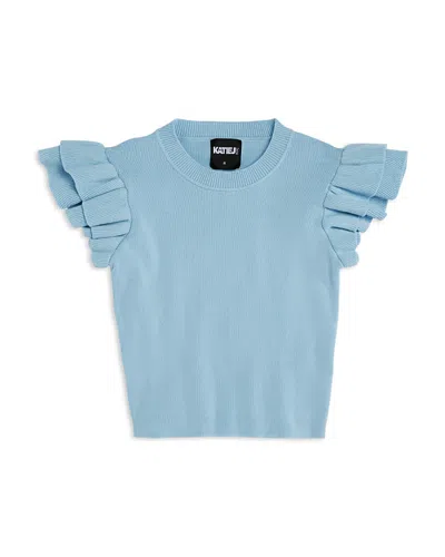 Katiejnyc Girls' Isla Sweater Short Sleeve Top - Big Kid In Baby Blue