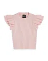 Katiejnyc Girls' Isla Sweater Short Sleeve Top - Big Kid In Baby Pink