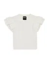 Katiejnyc Girls' Isla Sweater Short Sleeve Top - Big Kid In Winter White