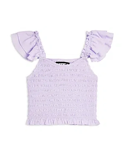 Katiejnyc Girls' Joanna Smocked Crop Top - Big Kid In Lilac