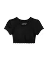 Katiejnyc Girls' Lace Hem Crop Tee - Big Kid In Black