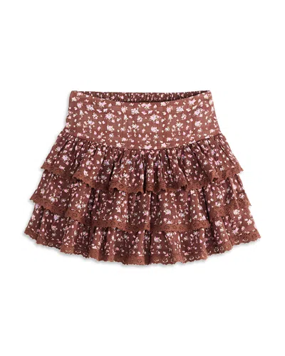 Katiejnyc Girls' Lace Trim Seersucker Skirt - Big Kid In Multi