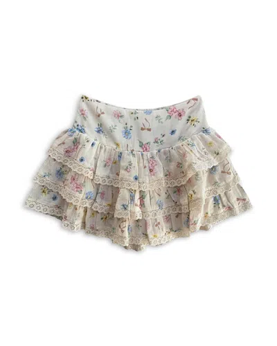 Katiejnyc Girls' Lace Trim Seersucker Skirt - Big Kid In Multi