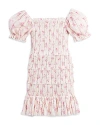 Katiejnyc Girls' Laila Floral Smocked Dress - Big Kid In Floral Stripe Cream
