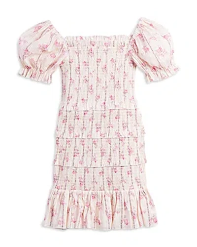 Katiejnyc Girls' Laila Floral Smocked Dress - Big Kid In Pink